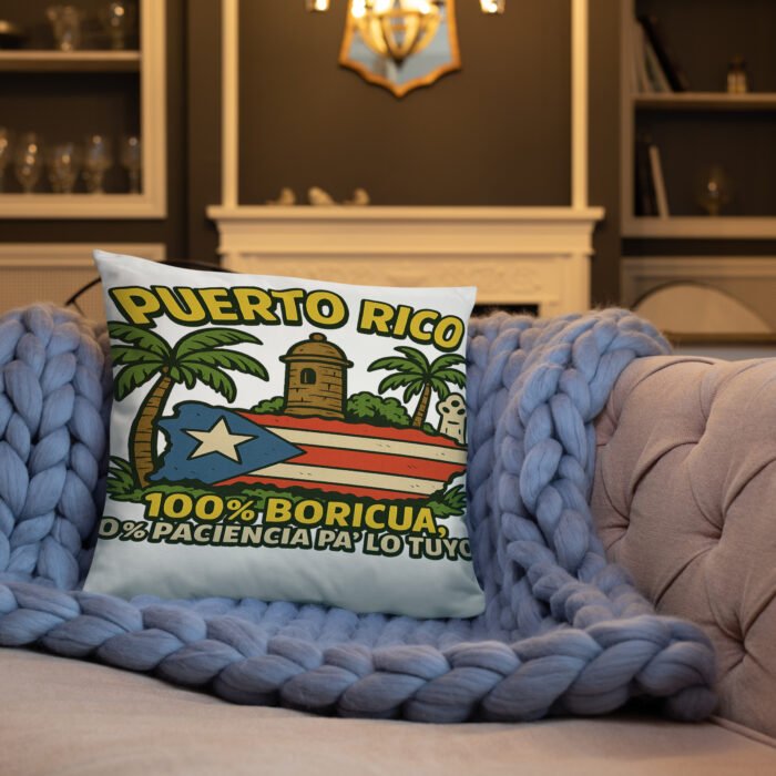 100% Boricua Basic Pillow - Image 4