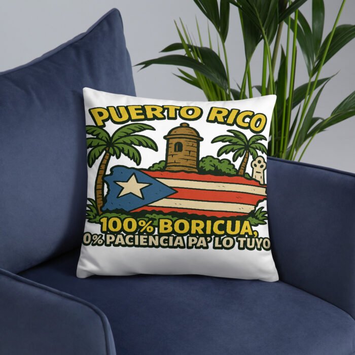 100% Boricua Basic Pillow - Image 7
