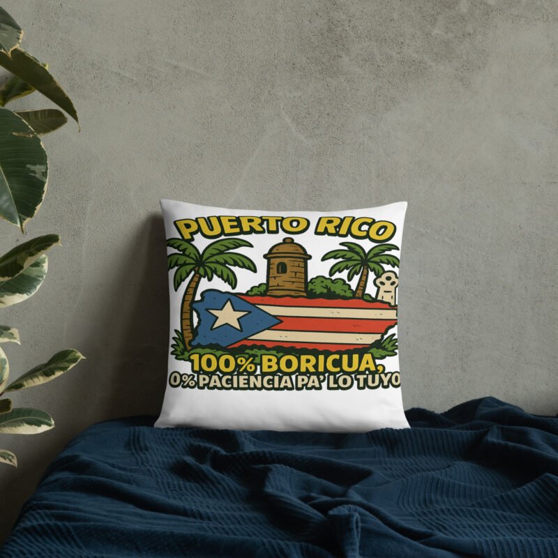100% Boricua Basic Pillow