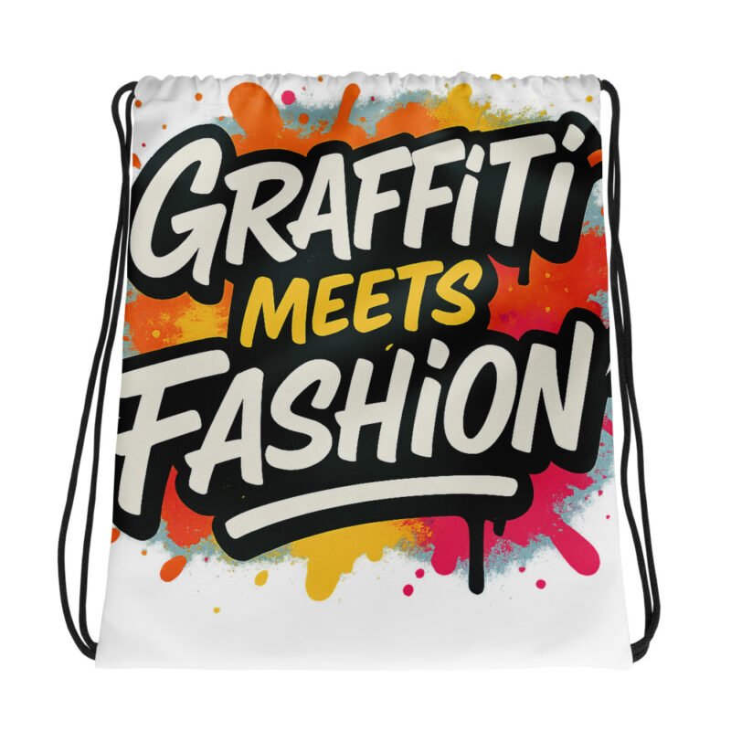 Graffiti Meets Fashion Drawstring bag