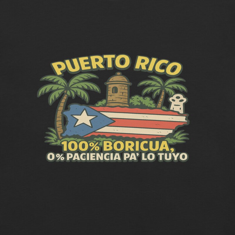 100 % Boricua Unisex Garment-Dyed Heavyweight T-shirt
