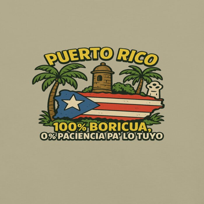 100 % Boricua Unisex Garment-Dyed Heavyweight T-shirt - Image 9