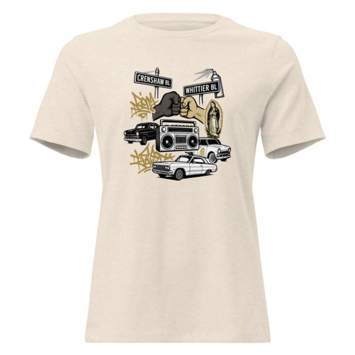 Crenshaw Blvd Meets Whittier Blvd Women's Relaxed T-Shirt - Image 25