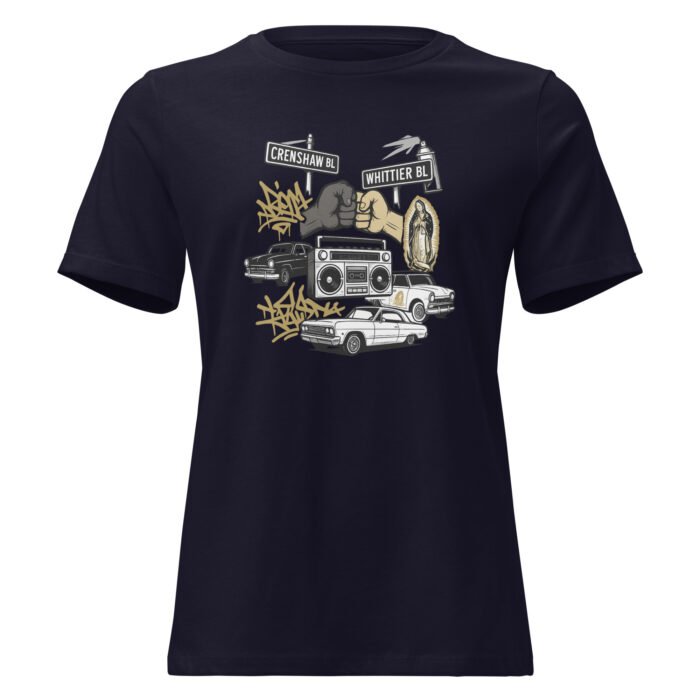 Crenshaw Blvd Meets Whittier Blvd Women's Relaxed T-Shirt