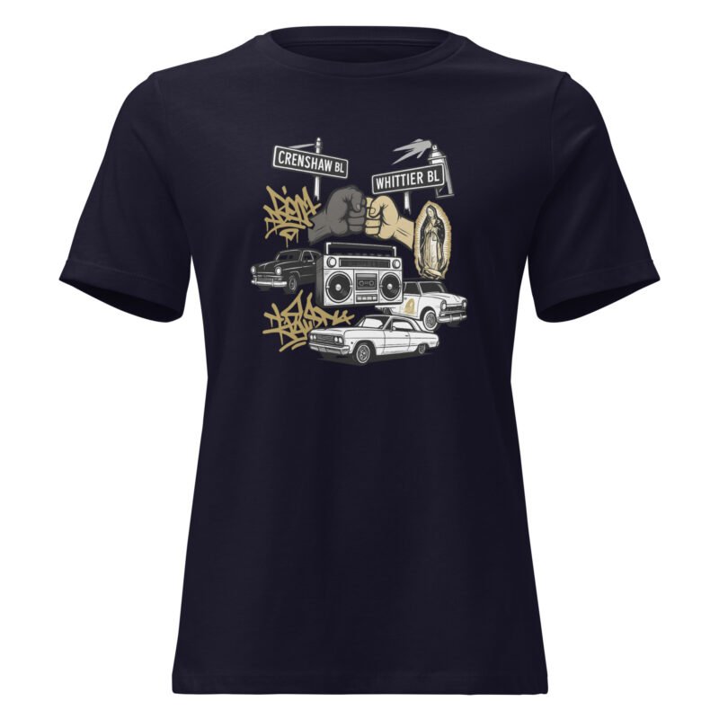Crenshaw Blvd Meets Whittier Blvd Women's Relaxed T-Shirt