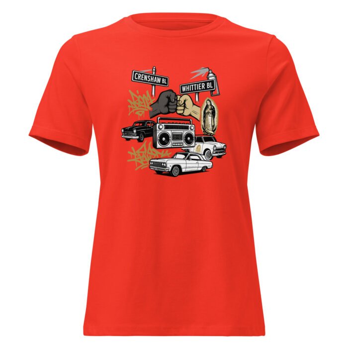Crenshaw Blvd Meets Whittier Blvd Women's Relaxed T-Shirt - Image 13