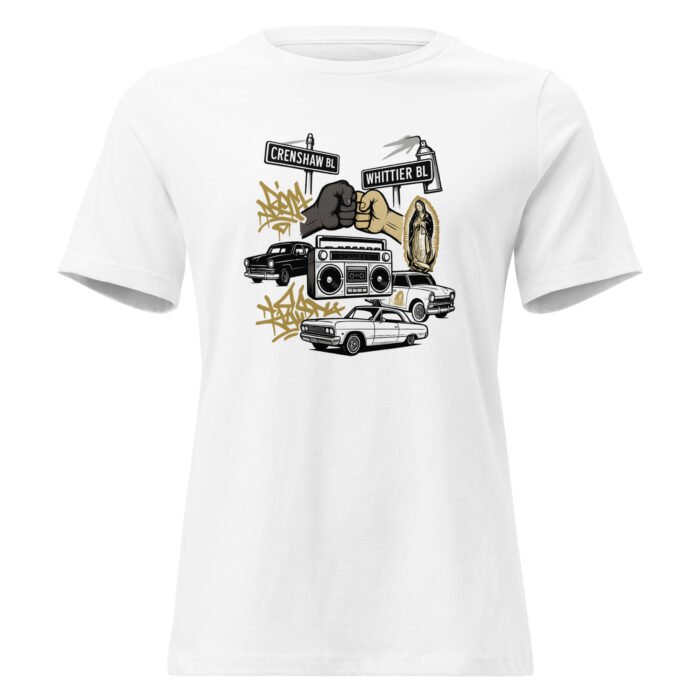 Crenshaw Blvd Meets Whittier Blvd Women's Relaxed T-Shirt - Image 33