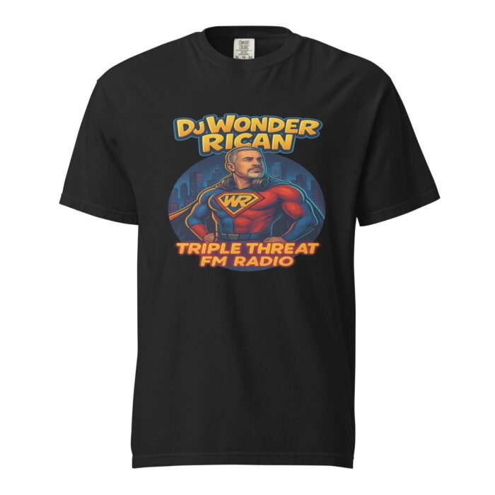 Dj Wonder Rican Saves Da Jam Unisex Garment-Dyed Heavyweight T-shirt - Image 12