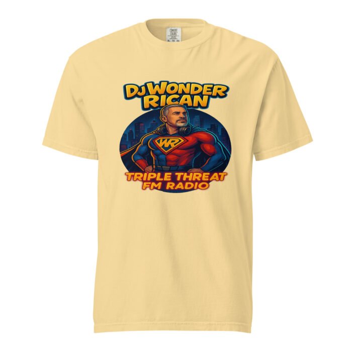 Dj Wonder Rican Saves Da Jam Unisex Garment-Dyed Heavyweight T-shirt - Image 40