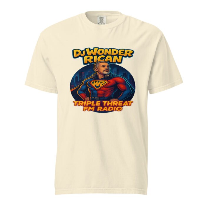 Dj Wonder Rican Saves Da Jam Unisex Garment-Dyed Heavyweight T-shirt - Image 48