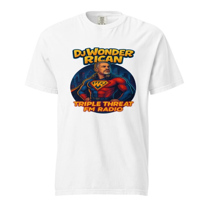 Dj Wonder Rican Saves Da Jam Unisex Garment-Dyed Heavyweight T-shirt - Image 52
