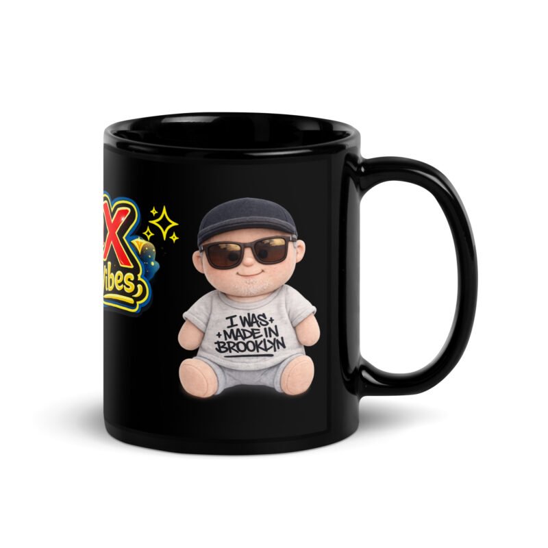 GenX Music Vibes Custom Black Glossy Mug VIP Series/ RockaTeeWear