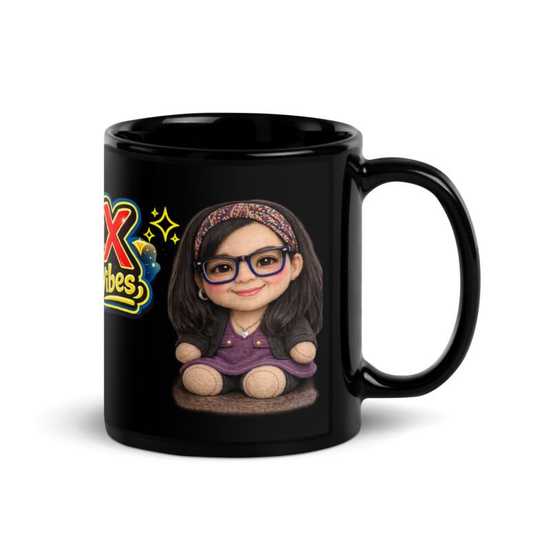 GenX Music Vibes Custom Black Glossy Mug VIP Series/ RockaTeeWear