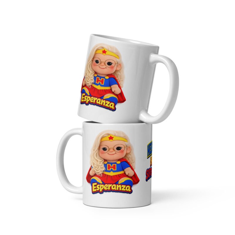 Esperanza's Super Power Custom Mug White Glossy Mug Collection/ RockaTeeWear