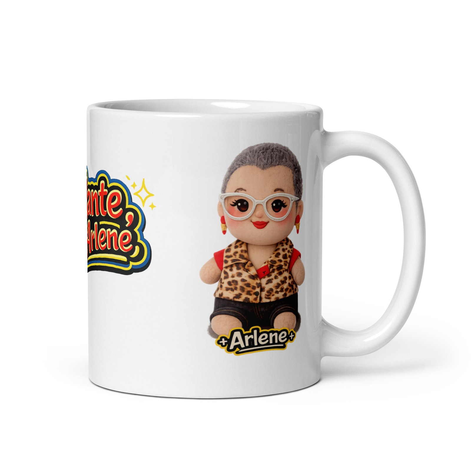 Adelante With Arlene Custom Mug White Arlene Mug Collection/ RockaTeeWear - Image 3