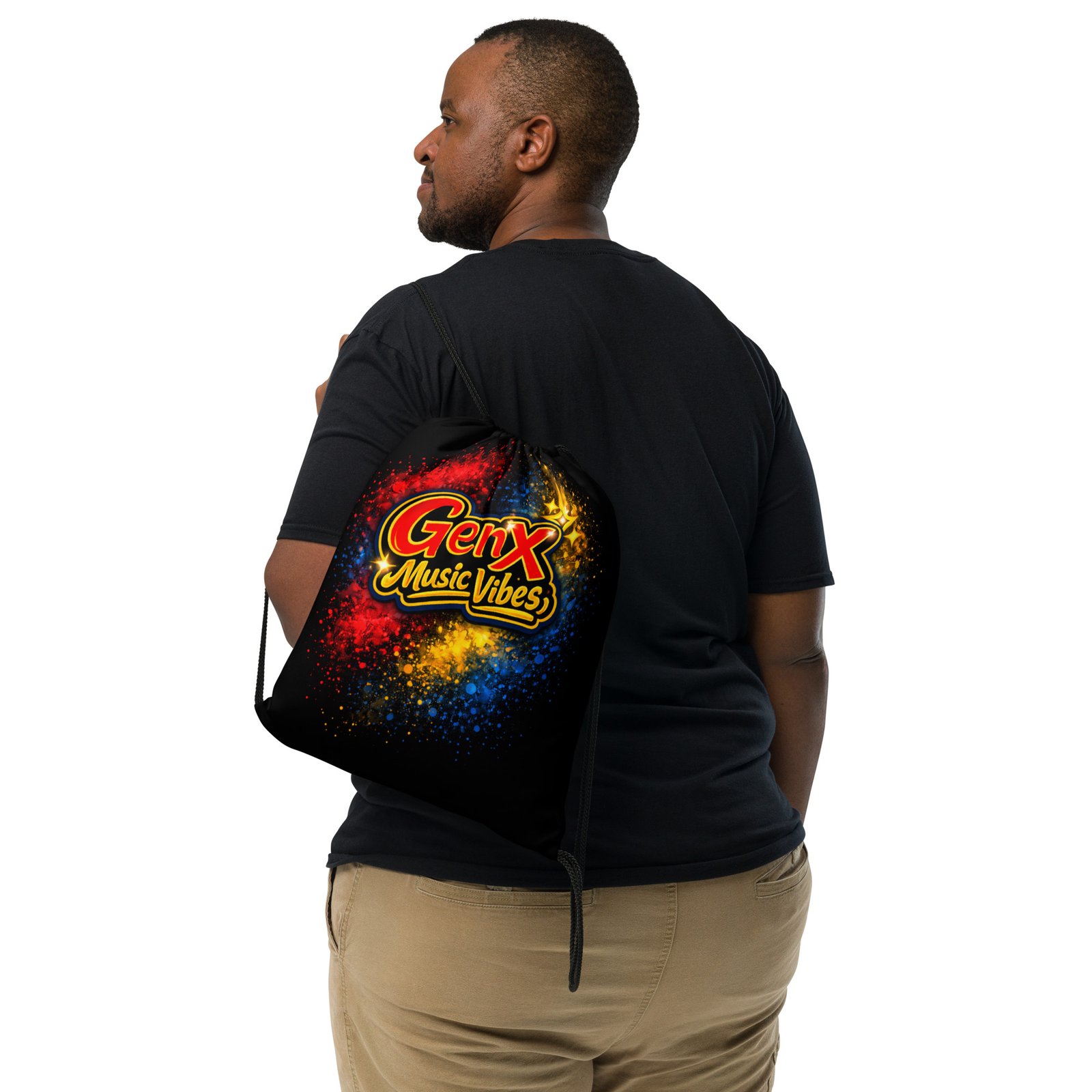 GenX Music Vibes Custom Drawstring Bag/ RockaTeeWear - Image 2