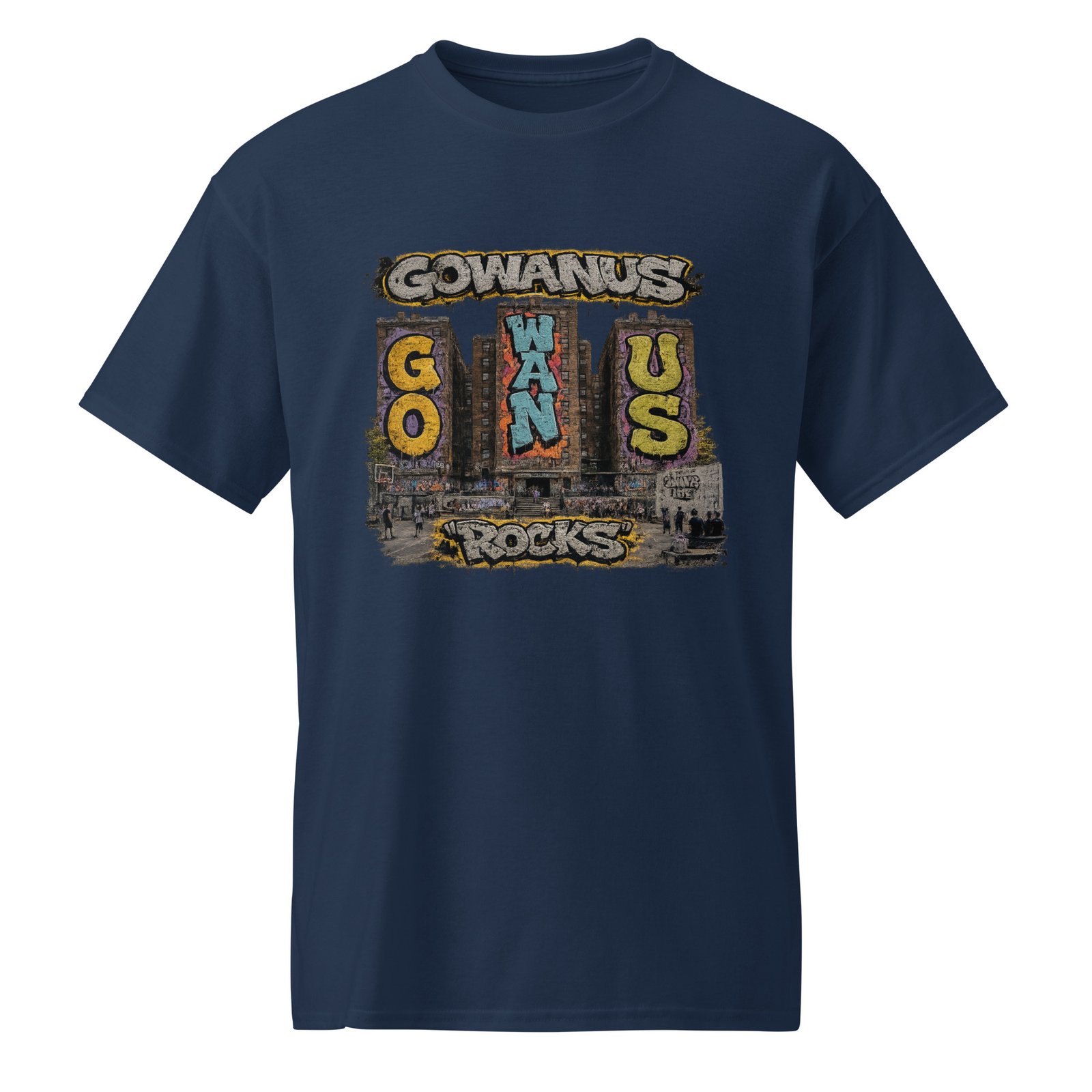 Gowanus Rocks Custom Tee Dry Blend T-Shirt ? RockaTeeWear - Image 2