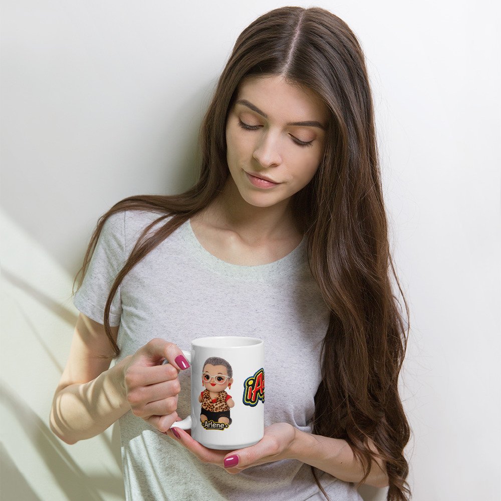 Adelante With Arlene Custom Mug White Arlene Mug Collection/ RockaTeeWear - Image 4