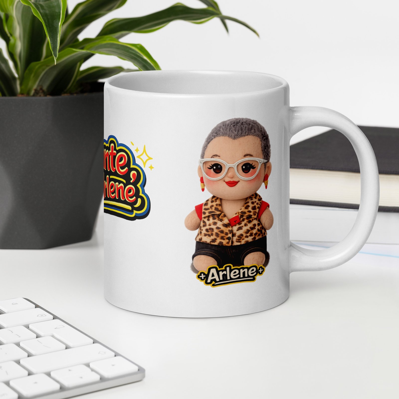 Adelante With Arlene Custom Mug White Arlene Mug Collection/ RockaTeeWear - Image 7