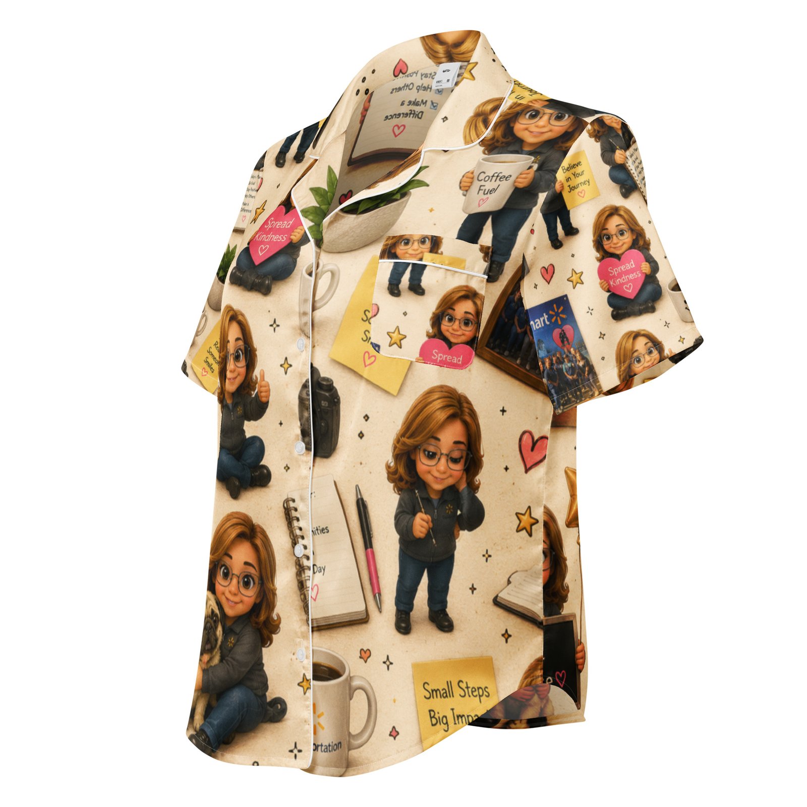 Lally's Mini Me Custom All Print Women’s Short Sleeve Pajama Top / RockaTeeWear