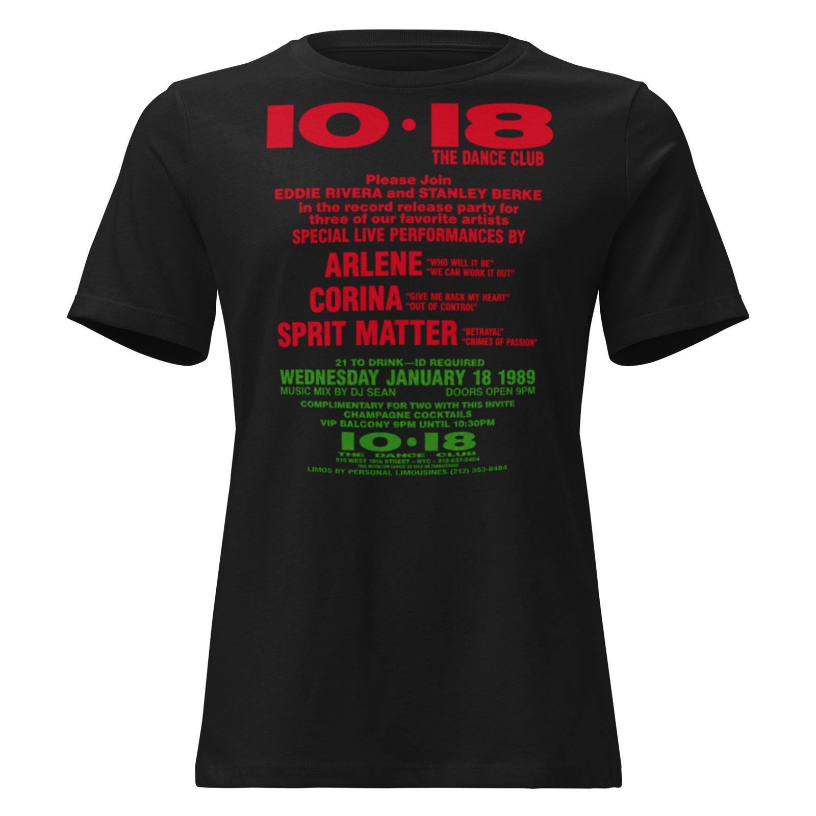 Classic 1018 NYC Dance Club Women's Relaxed T-Shirt / RockaTeeWear - Image 2
