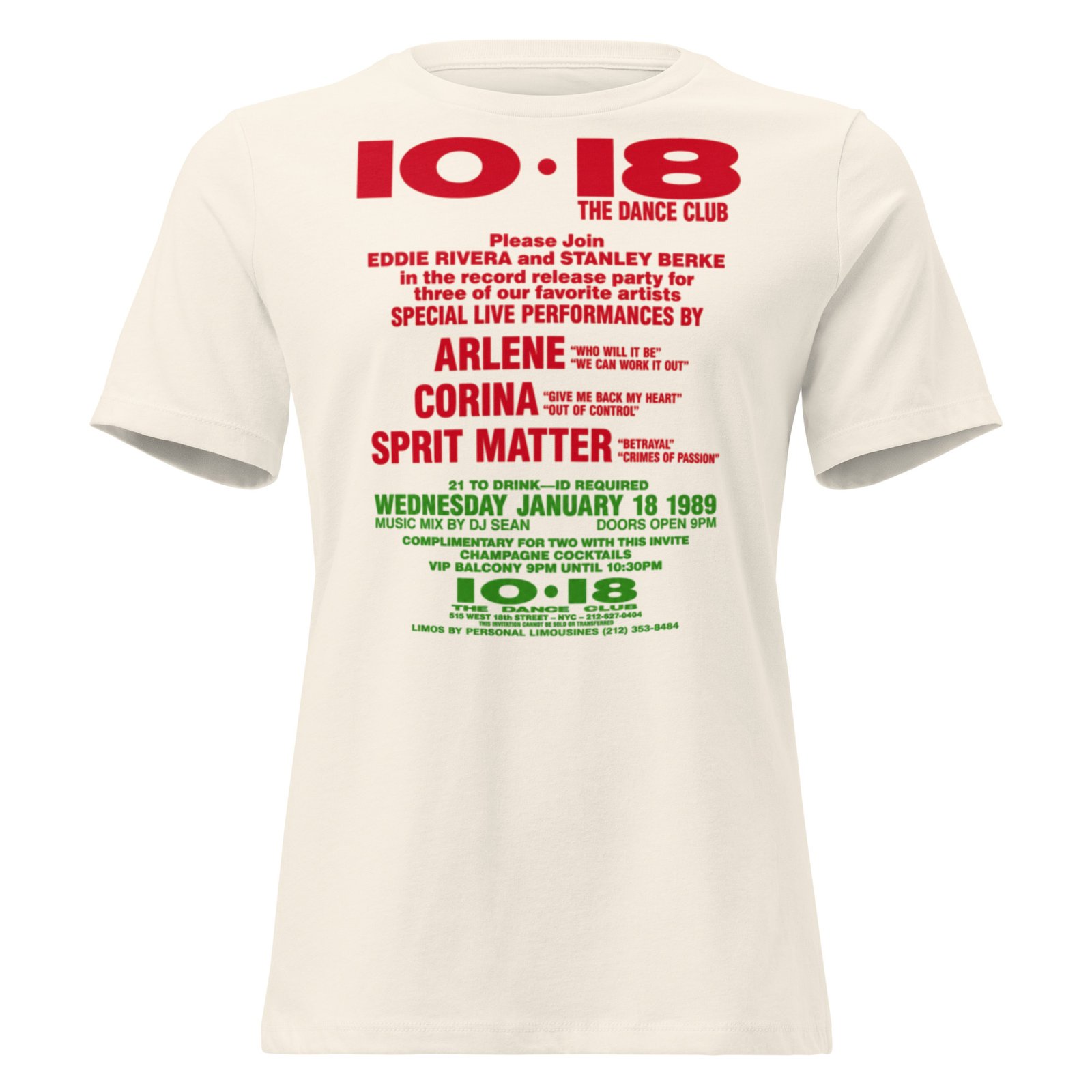 Classic 1018 NYC Dance Club Women's Relaxed T-Shirt / RockaTeeWear