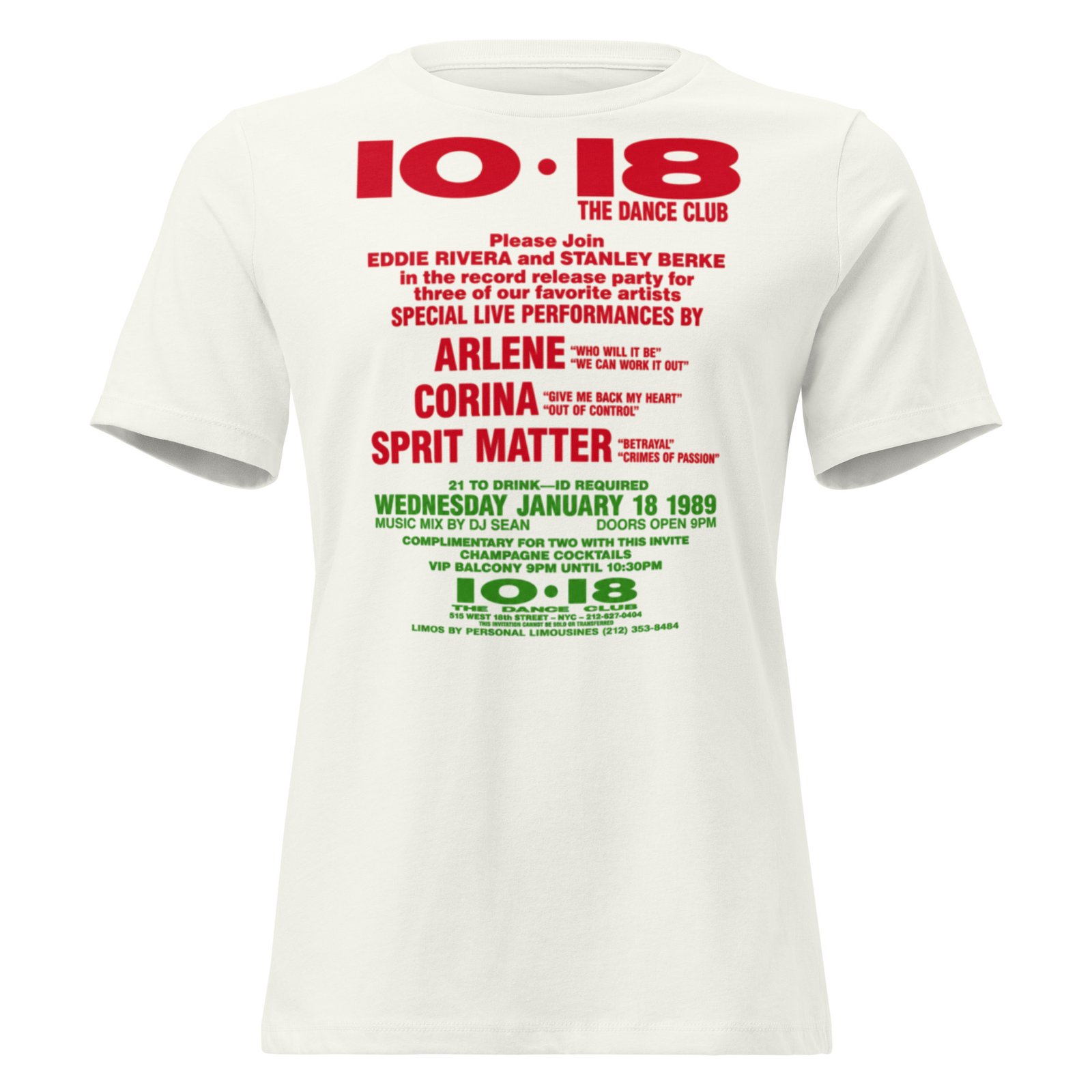 Classic 1018 NYC Dance Club Women's Relaxed T-Shirt / RockaTeeWear - Image 4