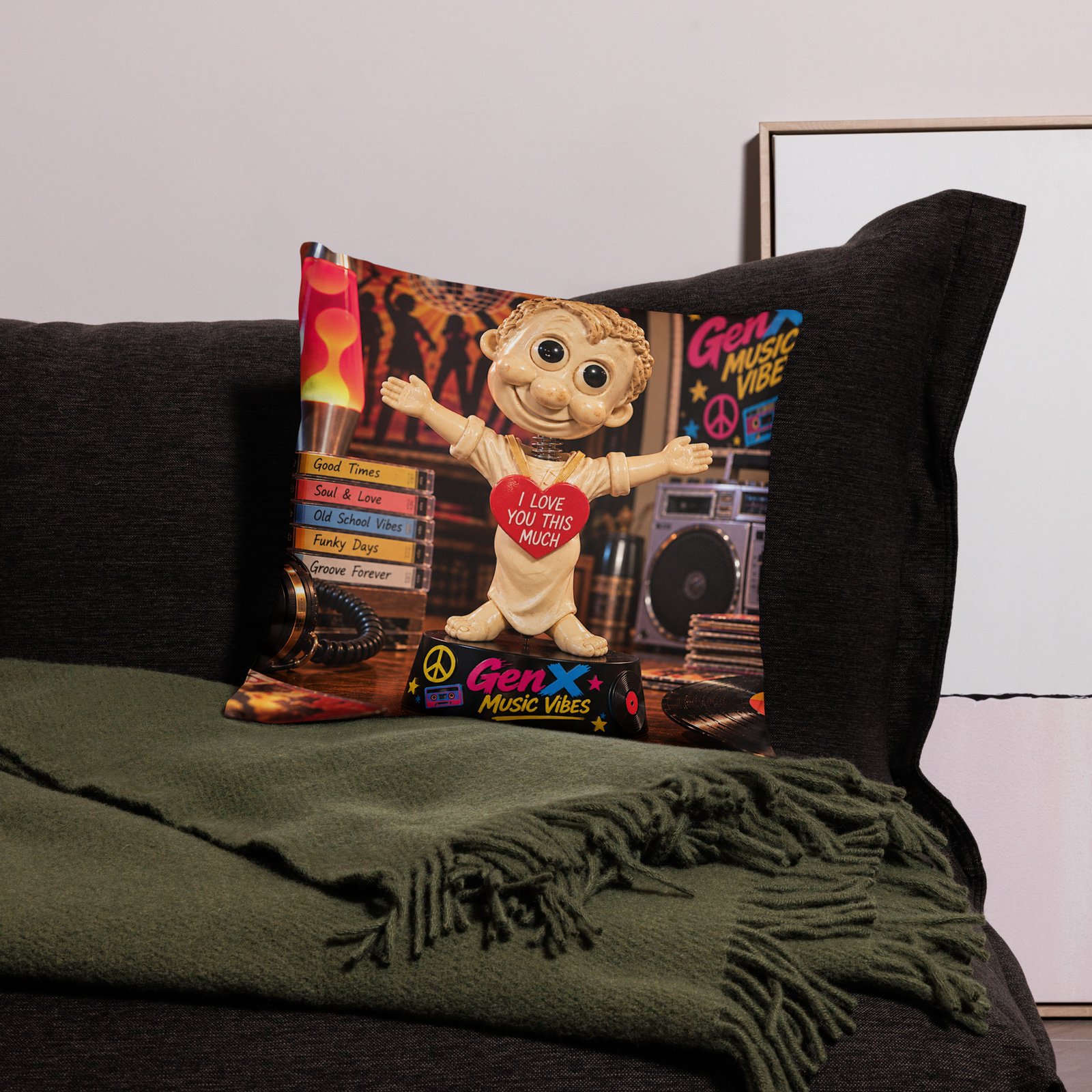 Gen X Music Vibes – Little Rock Stars Limited Edition Bobblehead Pillow / RockAteeWear - Image 6