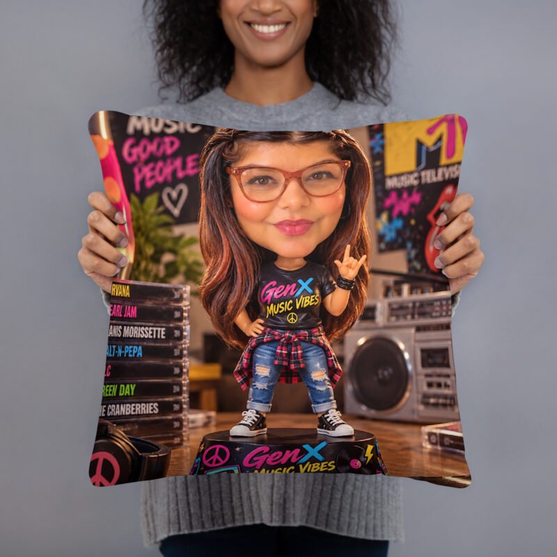 GenX Music Vibes Presents: Lovely Dovely – Sweet Face, Sassy Ways! – Limited Edition Bobblehead Pillow / RockAteeWear