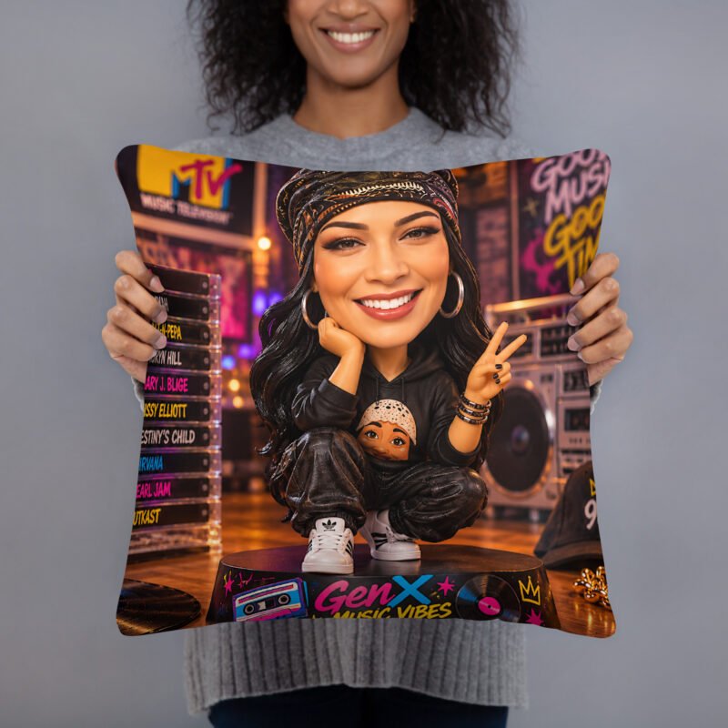 GenX Music Vibes Presents: PopNLovin – Sweet Talk & Old-School Swagger! – Limited Edition Bobblehead Pillow / RockAteeWear