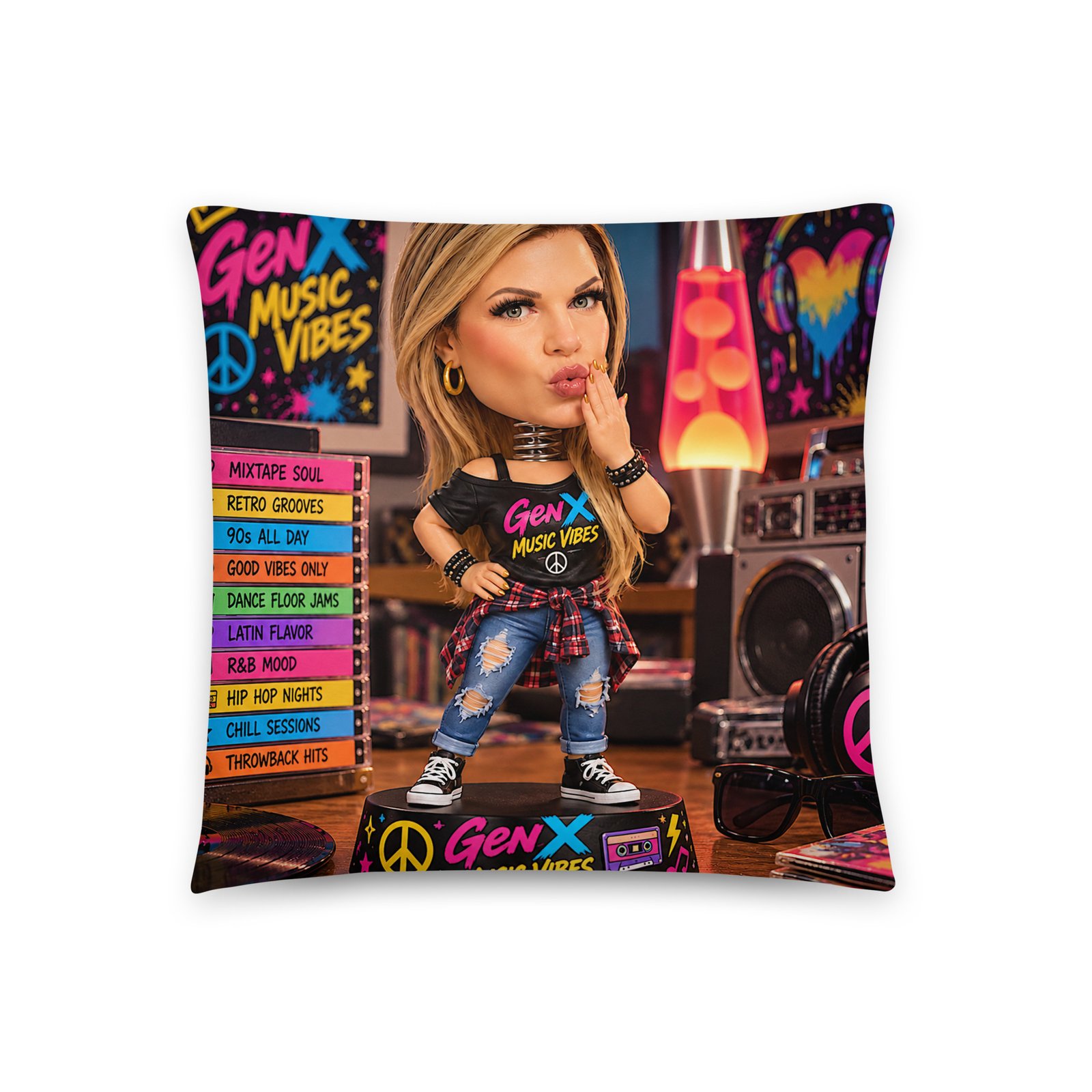 GenX Music Vibes Presents: ClassECali – West Coast, No Filter! – Limited Edition Bobblehead Pillow / RockAteeWear - Image 5