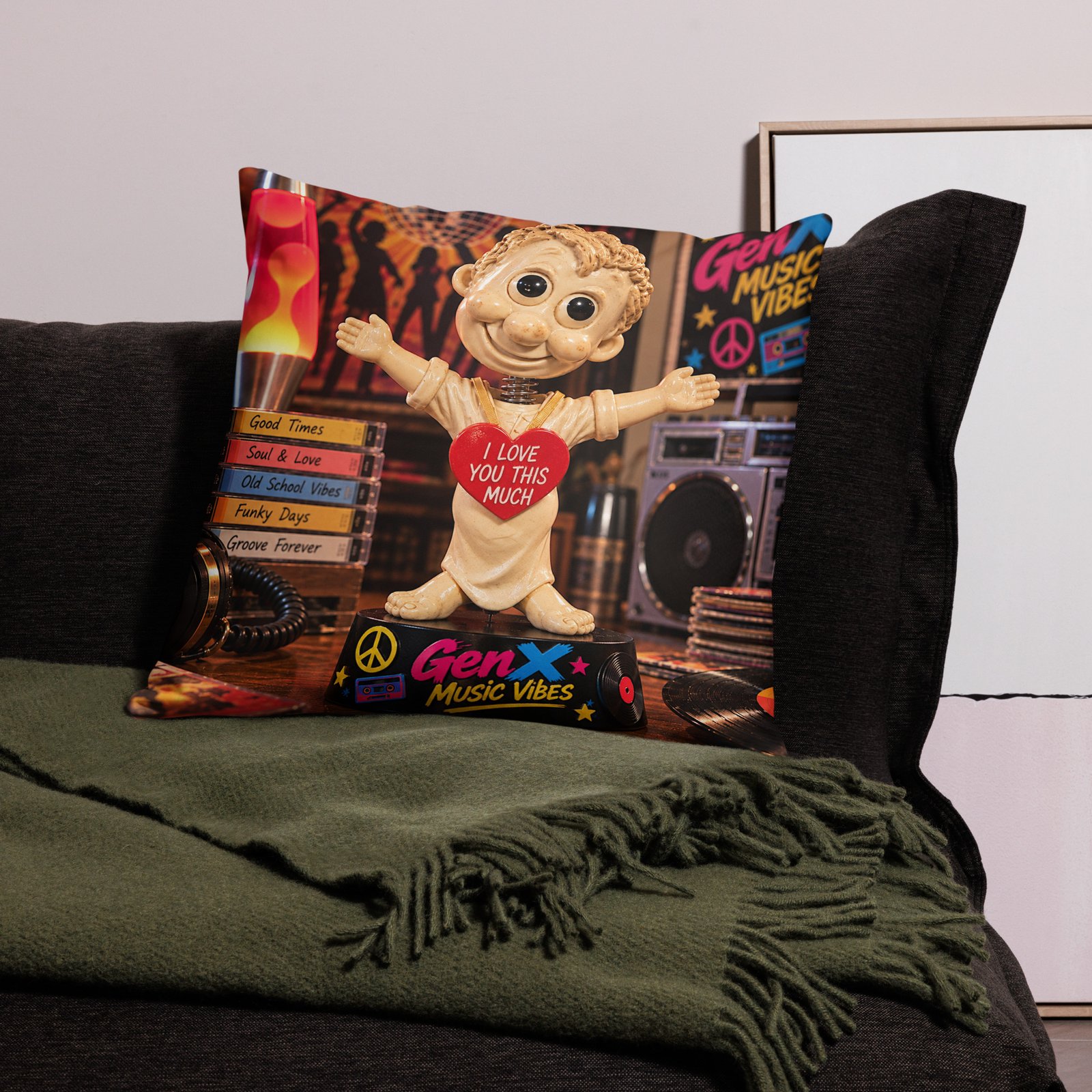 Gen X Music Vibes – Little Rock Stars Limited Edition Bobblehead Pillow / RockAteeWear - Image 8
