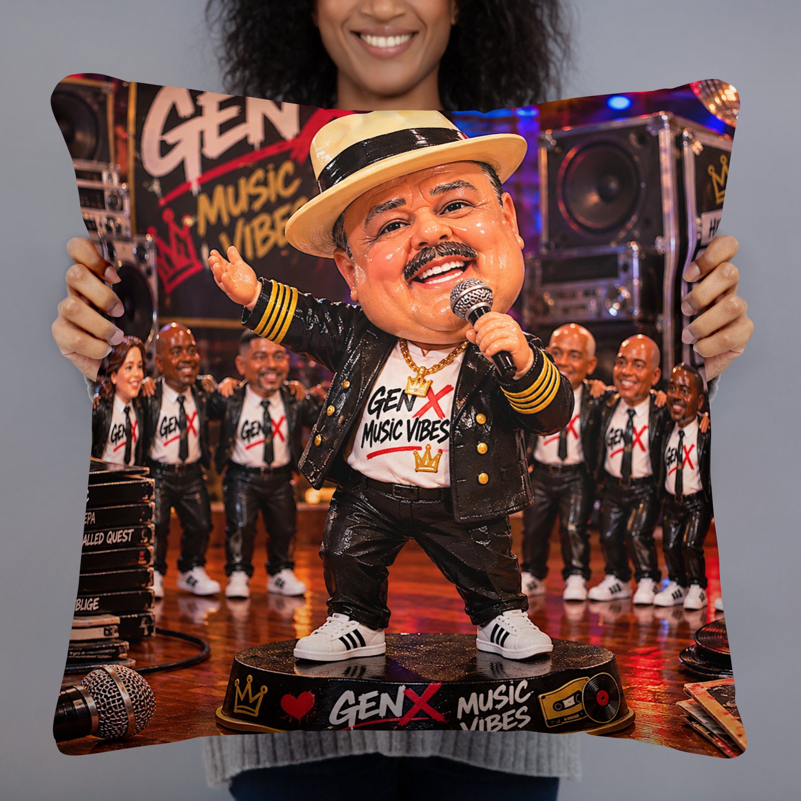 GenX Music Vibes Presents: Fire Chief Benny Blanco – Too Hot to Handle! – Limited Edition Bobblehead Pillow / RockAteeWear - Image 3