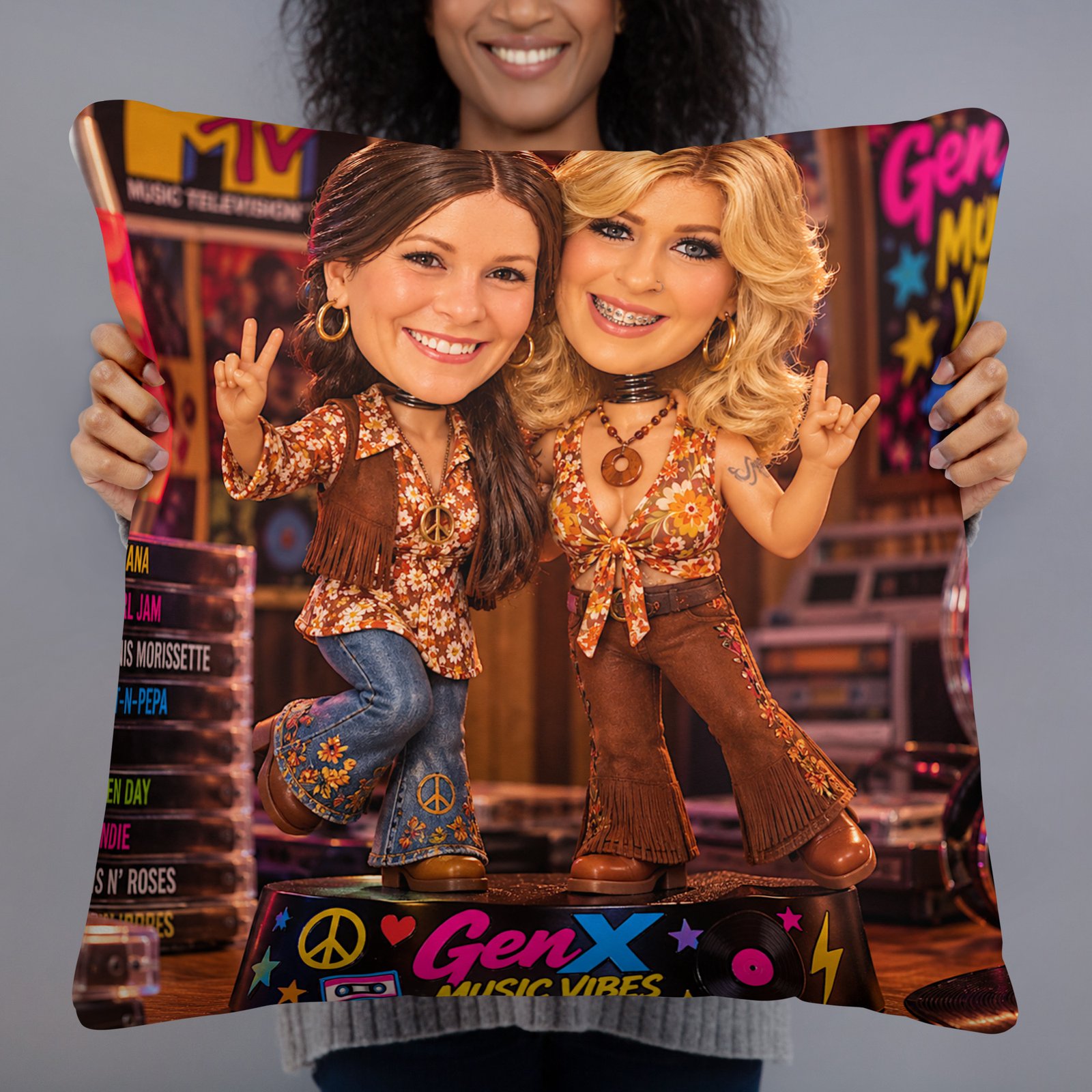 GenX Music Vibes Presents: Ladies Rock – Classy, Sassy & Unbothered! – Limited Edition Bobblehead Pillow / RockaTeeWear - Image 3