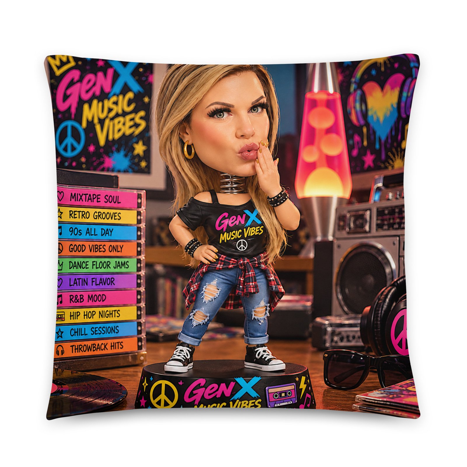 GenX Music Vibes Presents: ClassECali – West Coast, No Filter! – Limited Edition Bobblehead Pillow / RockAteeWear - Image 7