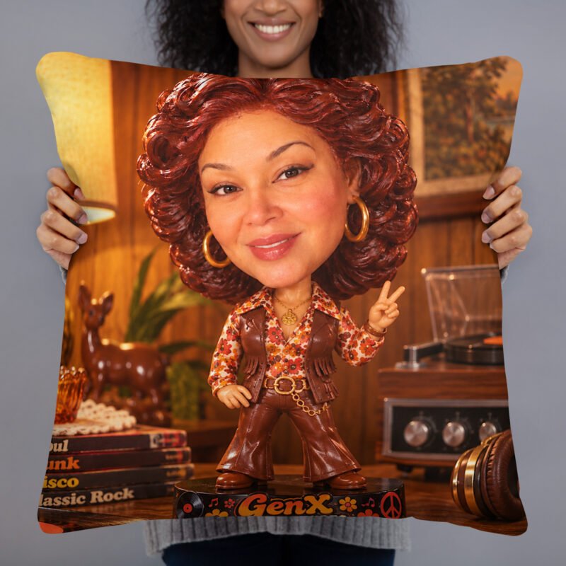 Gen X Music Vibes – 70s Soul & Funk Queen Limited Edition Bobblehead Pillow / RockAteeWear