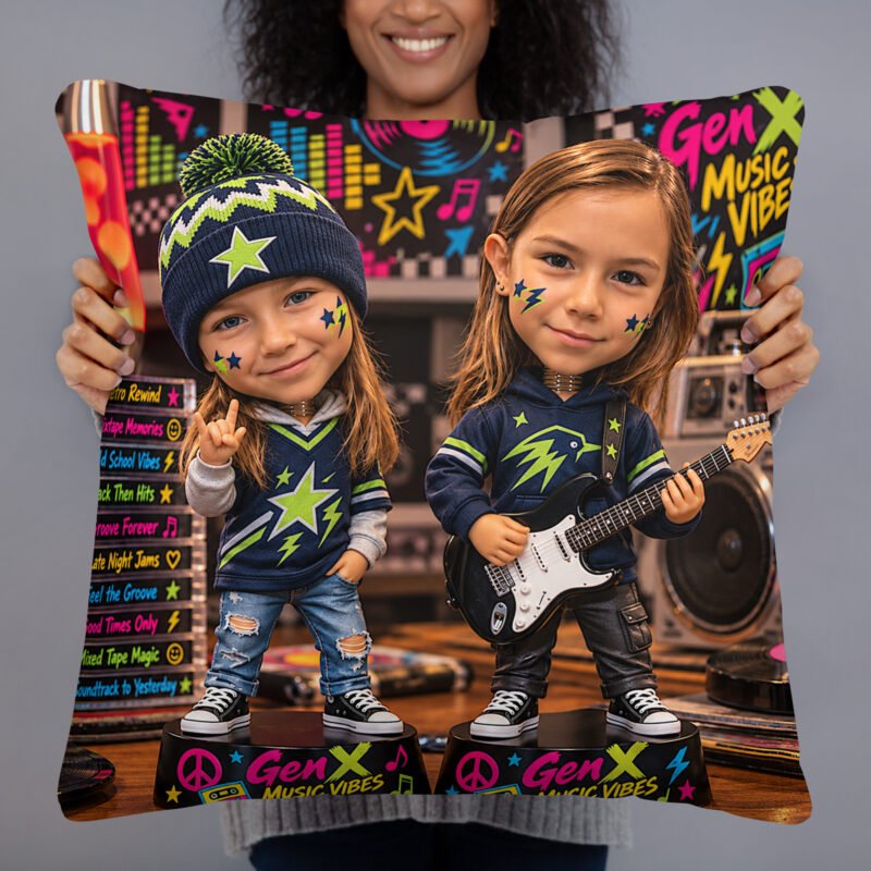 Gen X Music Vibes – Little Rock Stars Limited Edition Bobblehead Pillow / RockAteeWear