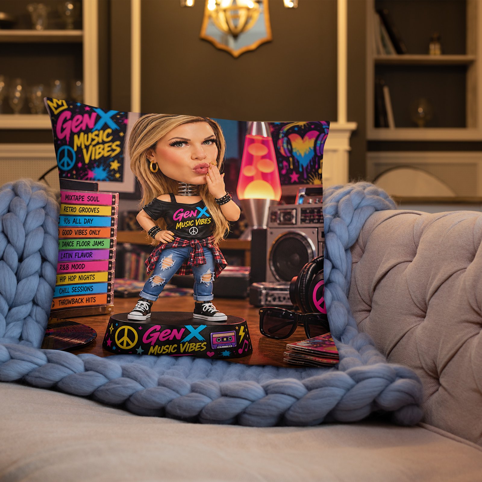 GenX Music Vibes Presents: ClassECali – West Coast, No Filter! – Limited Edition Bobblehead Pillow / RockAteeWear - Image 25