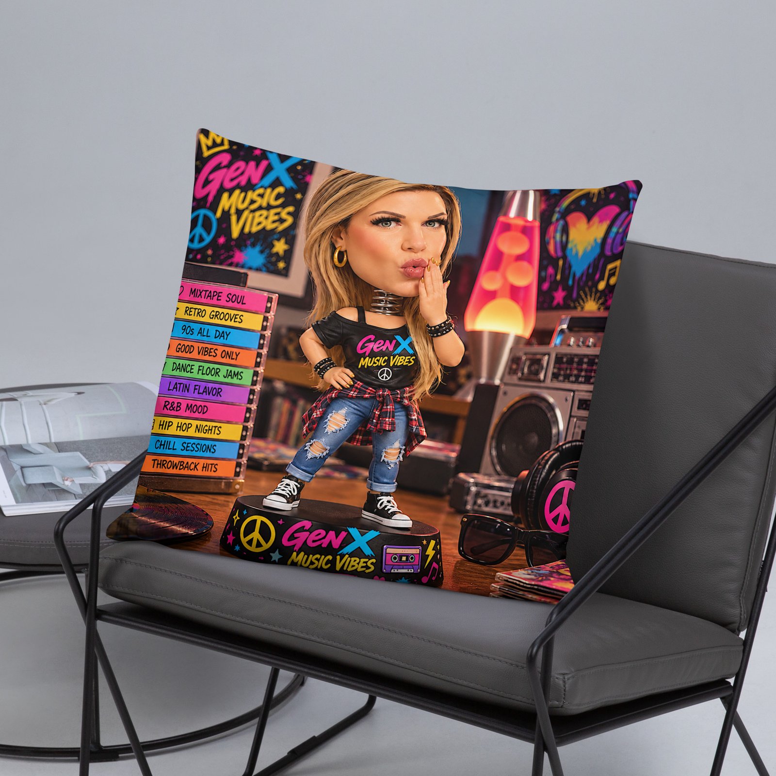 GenX Music Vibes Presents: ClassECali – West Coast, No Filter! – Limited Edition Bobblehead Pillow / RockAteeWear - Image 27