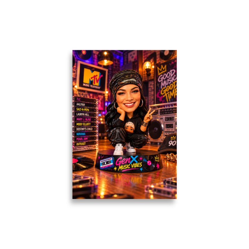 GenX Music Vibes – Retro 90s Music Studio Matte Poster | RockATeeWear
