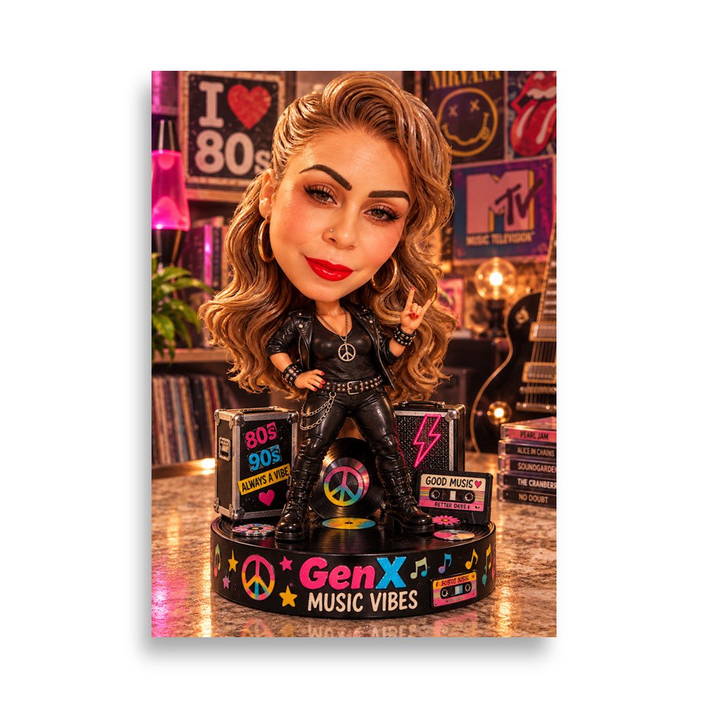80s Rock Glam Queen – GenX Music Vibes Matte Poster / RockATeeWear - Image 2