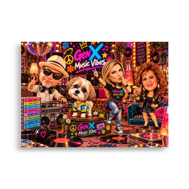 Gen X Music Vibes Party – Limited Edition Bobblehead Poster / RockAteeWear