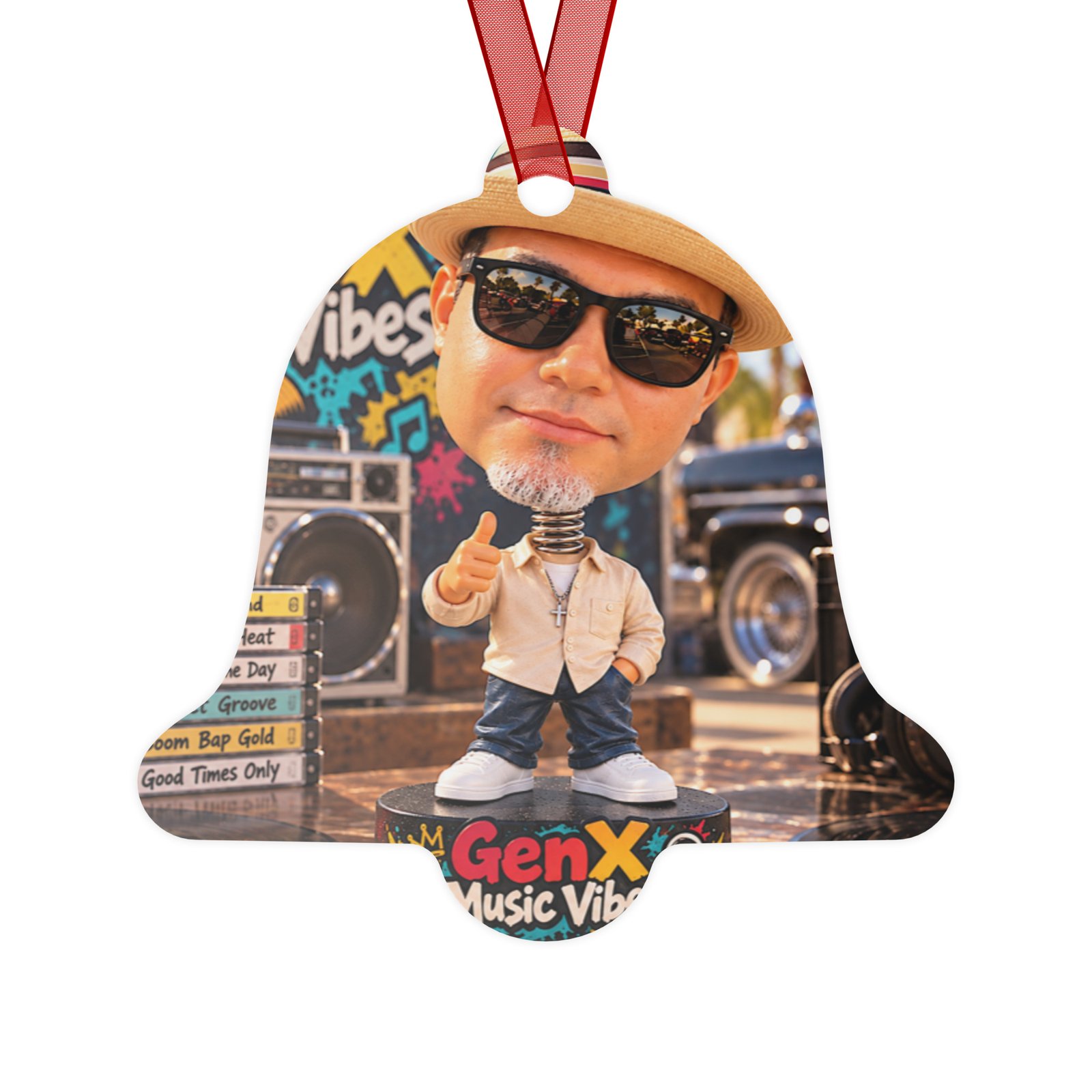 Gen X Music Vibes – Old School DJ Cool Limited Edition Bobblehead Ornament / RockAteeWear - Image 5