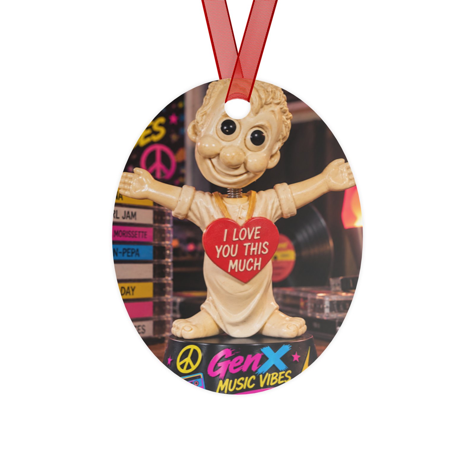 Gen X Friends – Rockin' Together Metal Ornament | RockATeeWear - Image 2