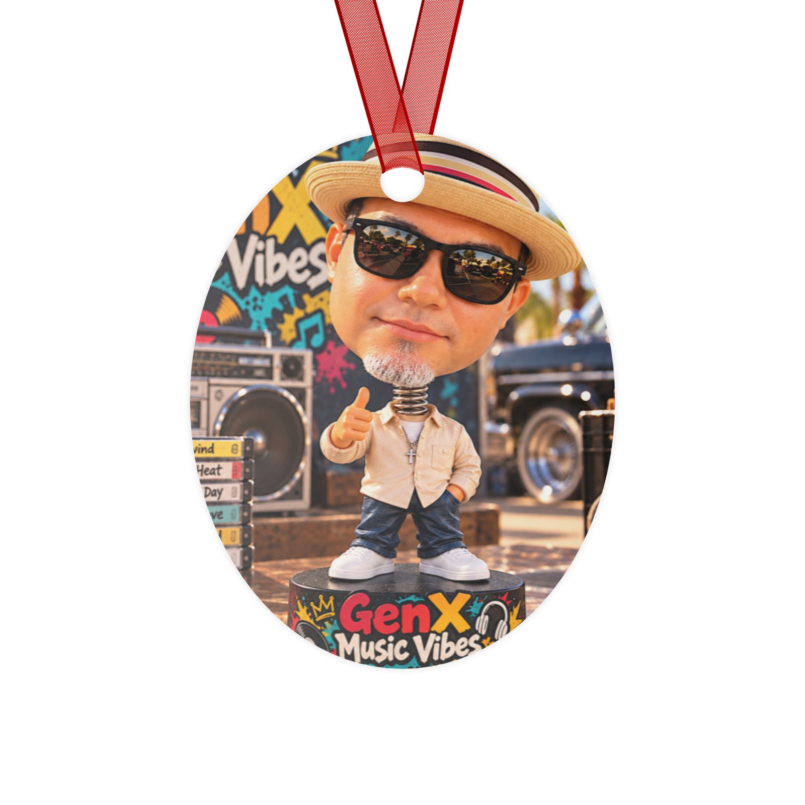 Gen X Music Vibes – Old School DJ Cool Limited Edition Bobblehead Ornament / RockAteeWear - Image 2