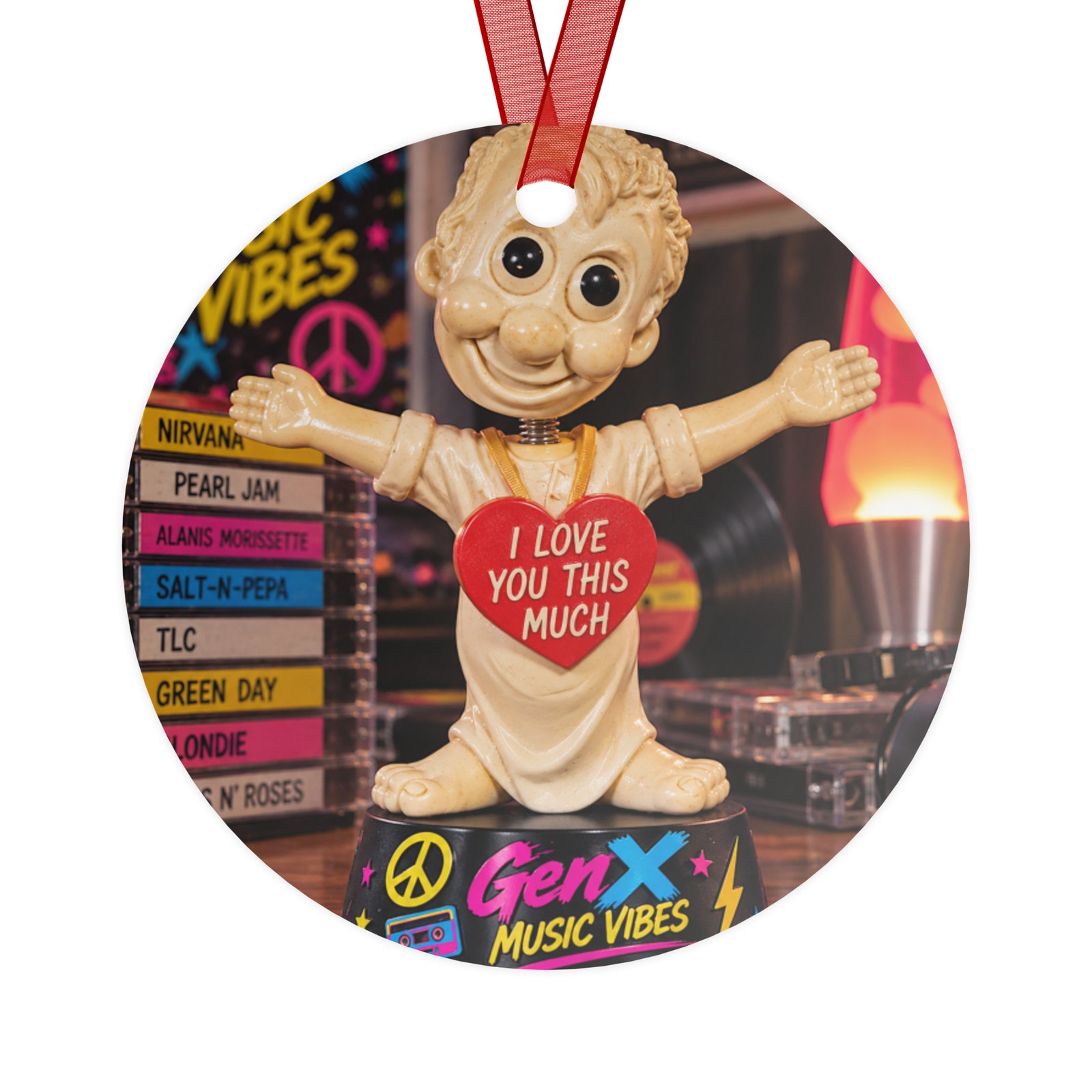 Gen X Friends – Rockin' Together Metal Ornament | RockATeeWear - Image 4